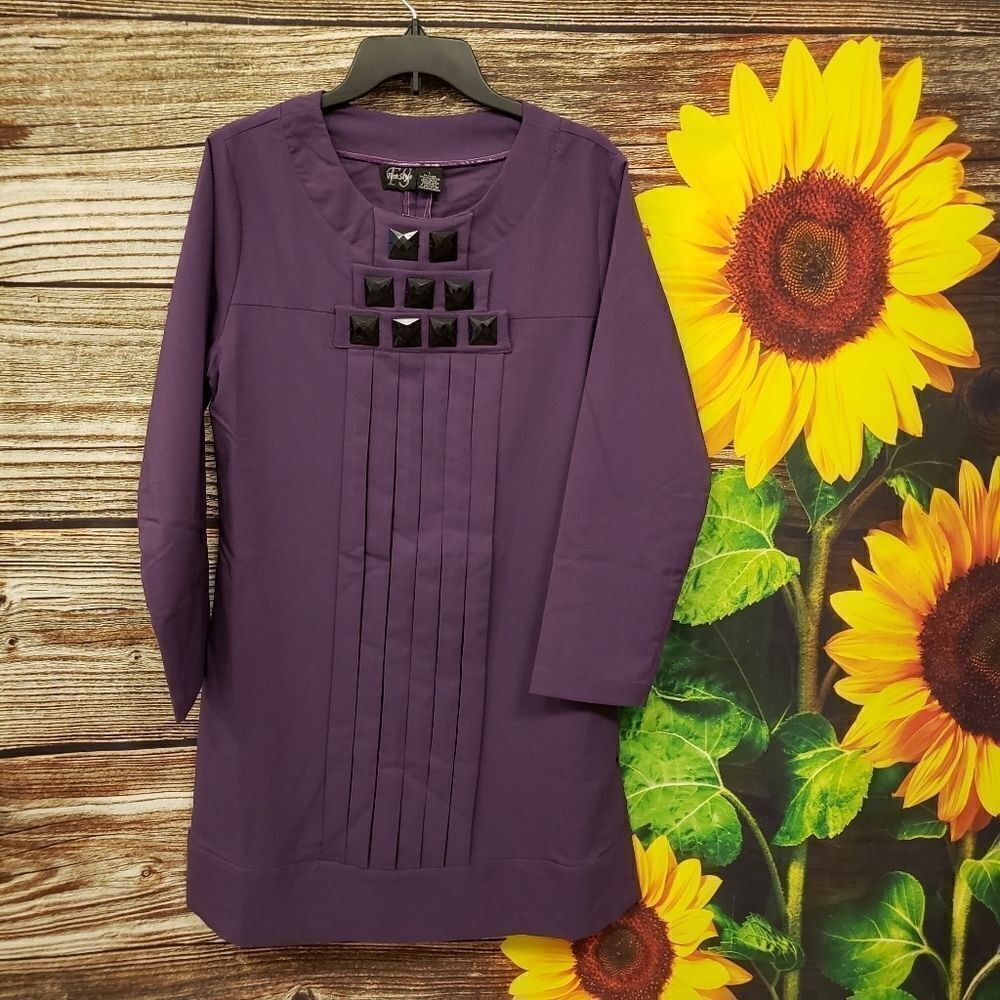 Freestyle midi mid Sleeve dress large NWT